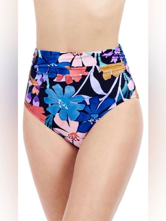 Gottex Women’s Shirred High Waist Bottom Tommy Control Bikini Sz 10 New #F - Picture 2 of 14